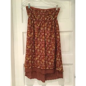 Women's casual strapless floral summer dress